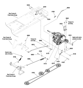 Transmission Group - Hydro Gear Diagram and Parts List for 2690930-01-MT24520H 2012 Briggs and Stratton Lawn Tractor